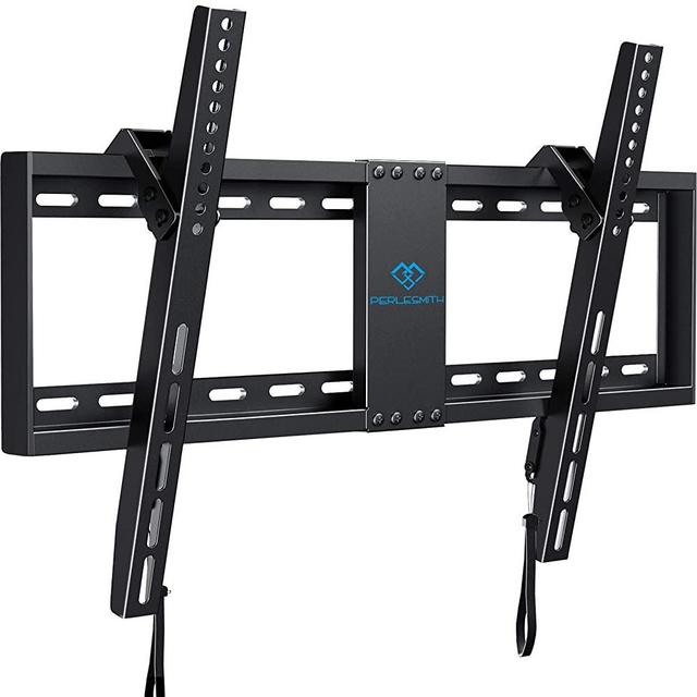 PERLESMITH Tilt Low Profile TV Wall Mount Bracket for 32-82 Inch LED LCD OLED Flat Screen TVs - Fits 16”- 24” Wood Studs, Tilting TV Mount with VESA 600x400 Holds up to 132lbs