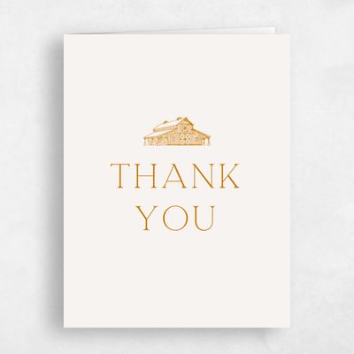 Beige Country Wedding Thank You - Heritage Barn Portrait