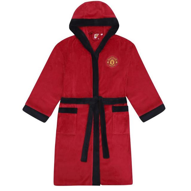 Manchester United FC Official Soccer Gift Mens Fleece Dressing Gown Robe