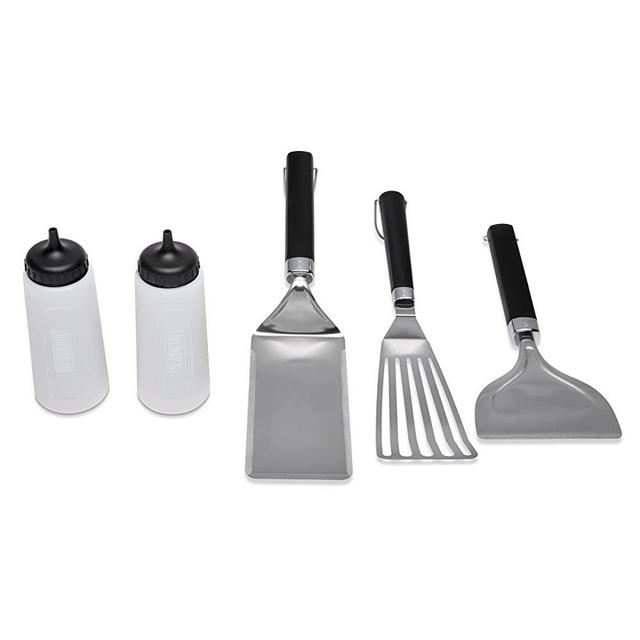 Weber 6776 Essential 5PC Griddle Tool Set, Silver