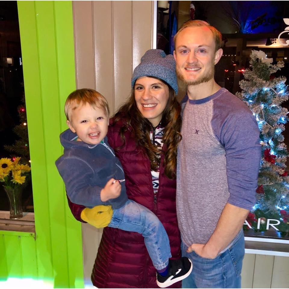 At the Christmas parade & right after I learned I passed my Final Review.