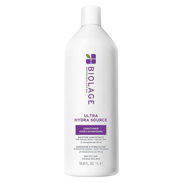 Biolage Ultra Hydra Source Conditioner - Deeply Hydrates and Conditions, Cleanses and Tames Frizz, For Very Dry, Thick, Coarse Hair, Infused with Micro-dosed Cupuaçu Butter & Salicylic Acid