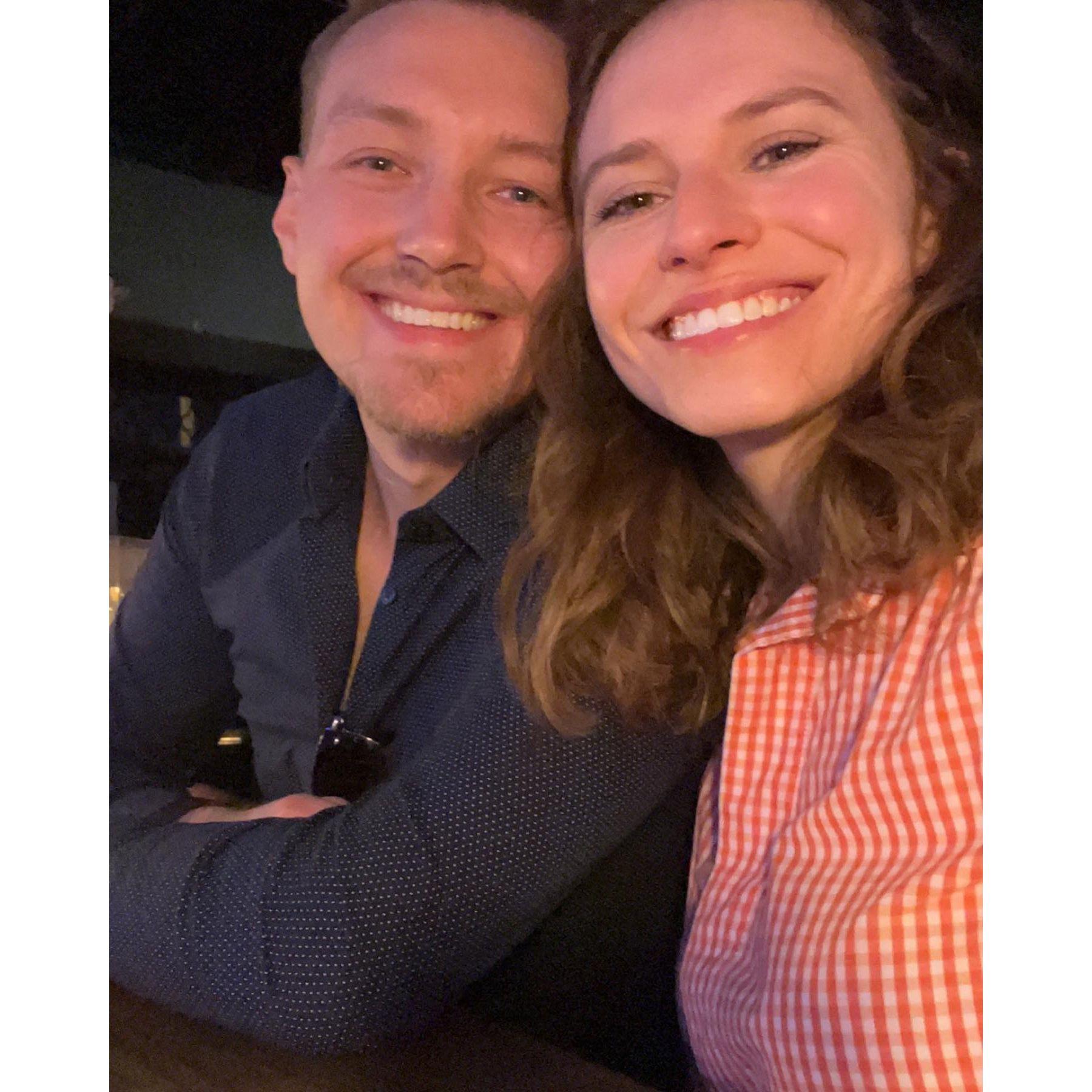 To celebrate, the couple went out for dinner and drinks that evening.