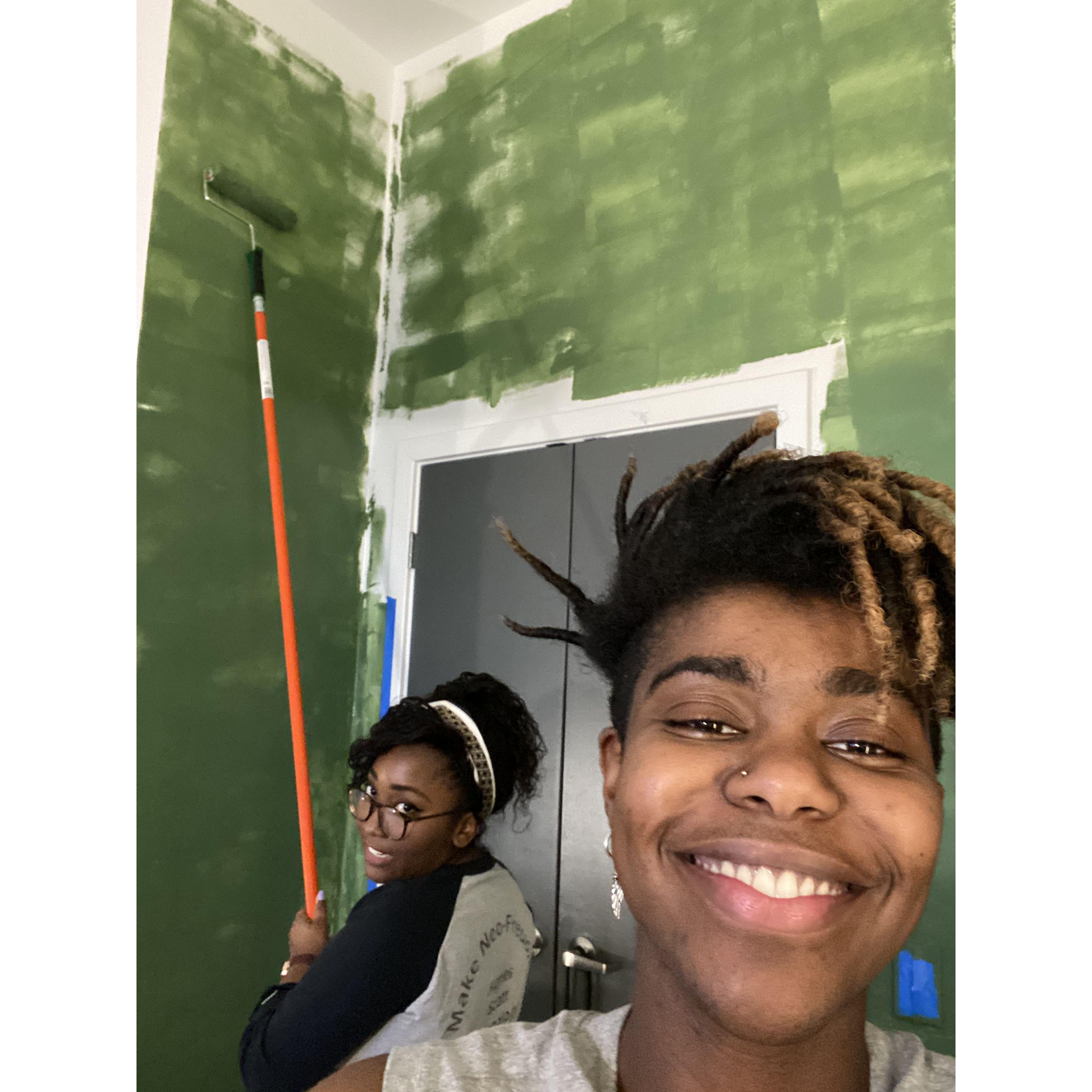 Making our humbled little apartment our home. We ended up going with a different color lol.
