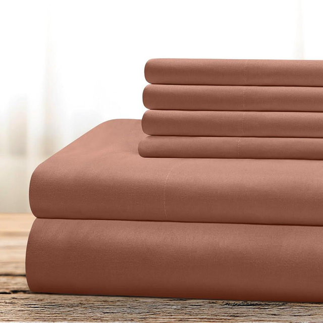 BYSURE 6 Pieces Bed Sheets Set(Queen, Chocolate Brown) - Hotel Luxury Super Soft 1800 Thread Count 100% Microfiber Sheets with Deep Pockets, Wrinkle & Fade Resistant