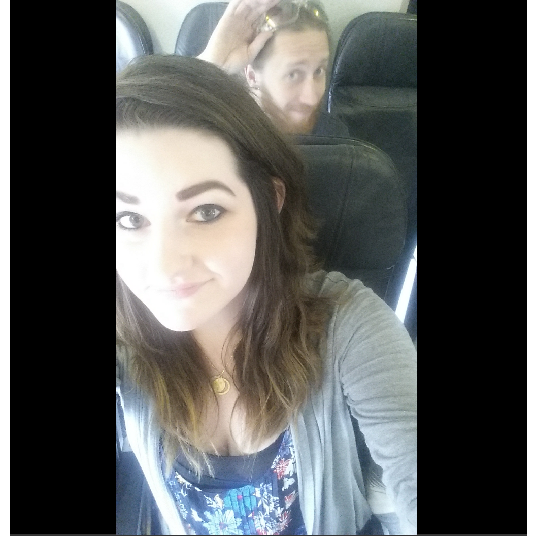 Chris's first plane ride. Headed to Seattle.