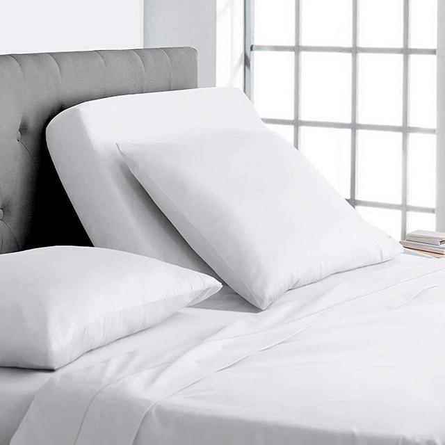 1000 Thread Count Half Split Sheets Sets for Adjustable Beds -Sheets for Half Split Mattress -Top Split Head Sheets Set -Split Head Flex Top Sheet Sets Only 28 Split from Top White (King-28 Split)