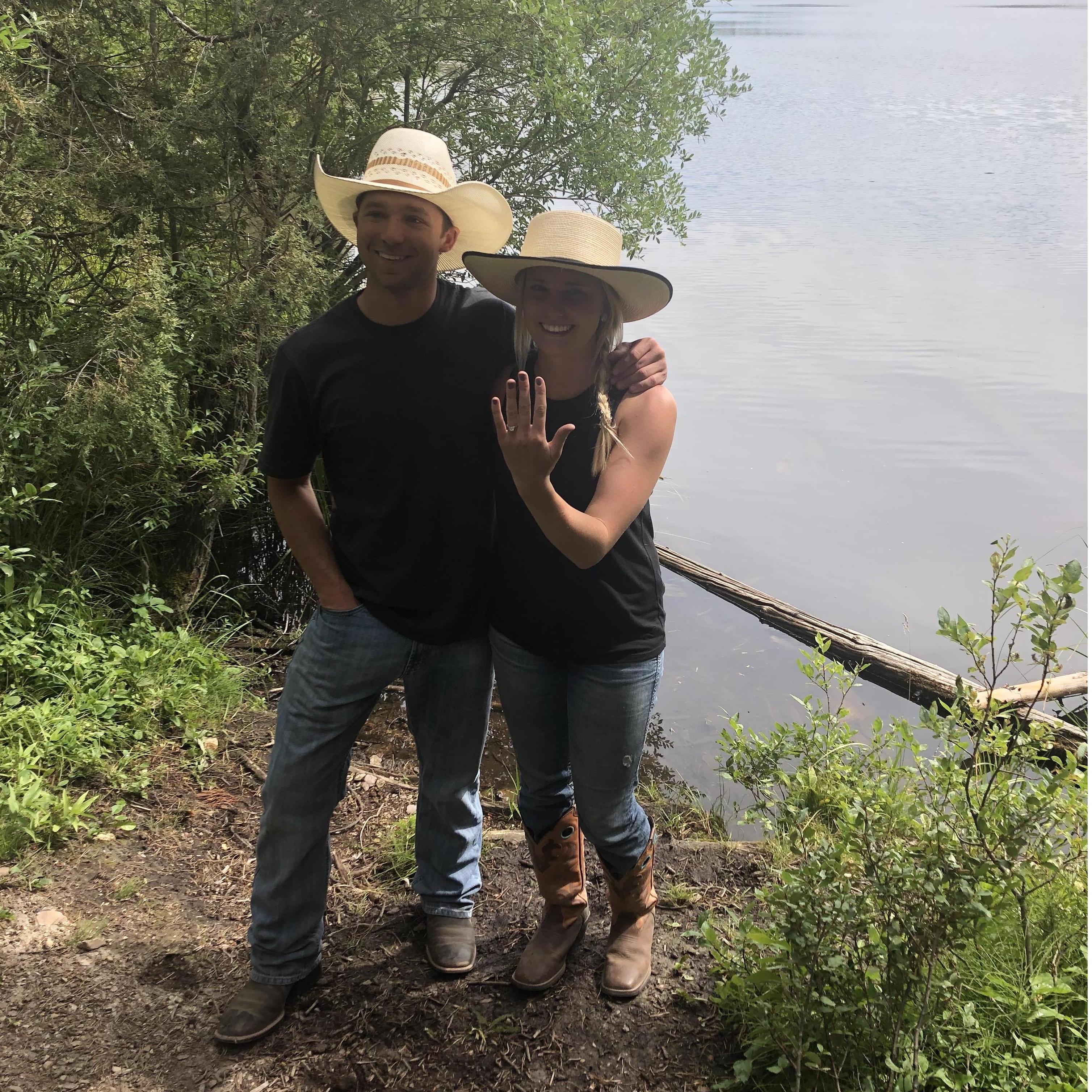 The day we got engaged, at Heart Lake!