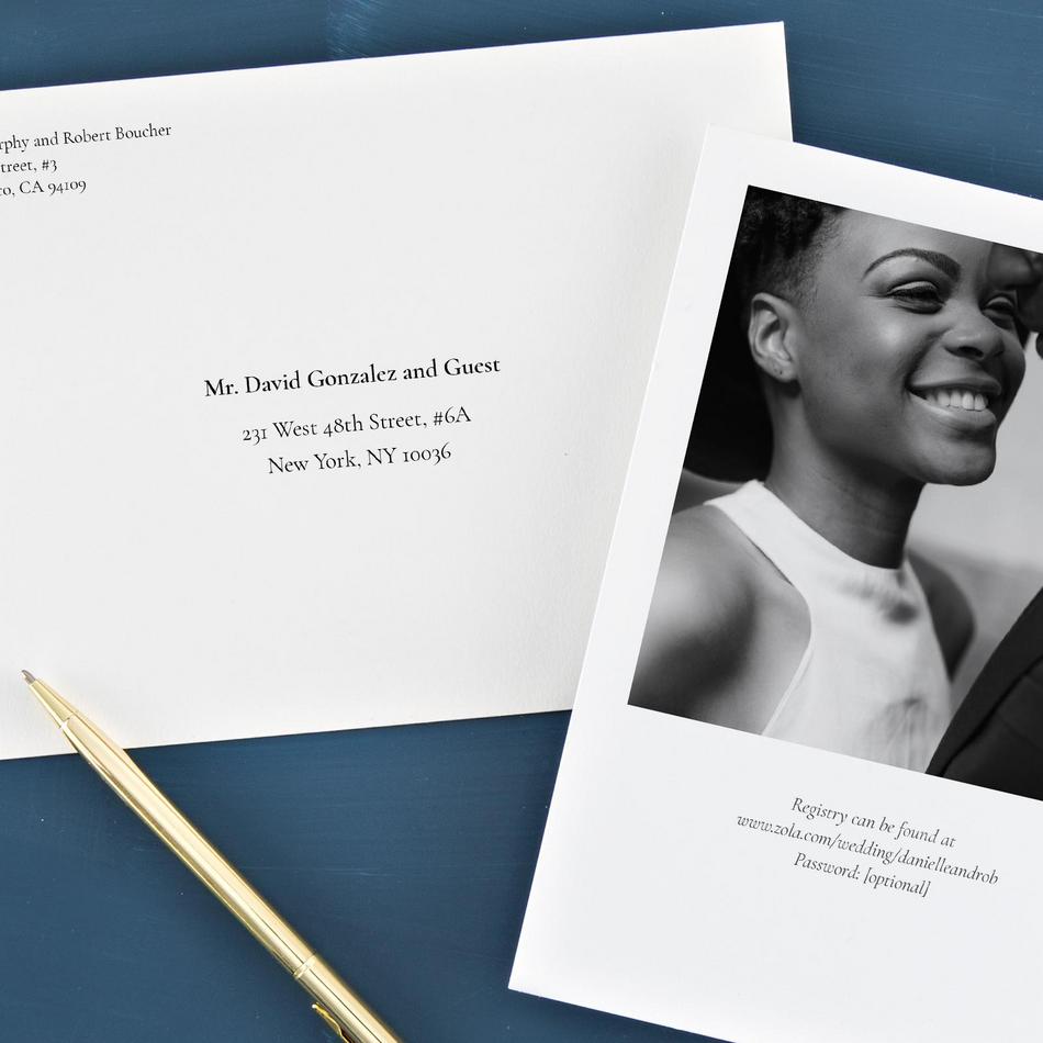 Zola Wedding & Bridal Shower Invitations Barnell Portrait