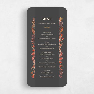 Grey Rounded Wedding Menu - Gramercy