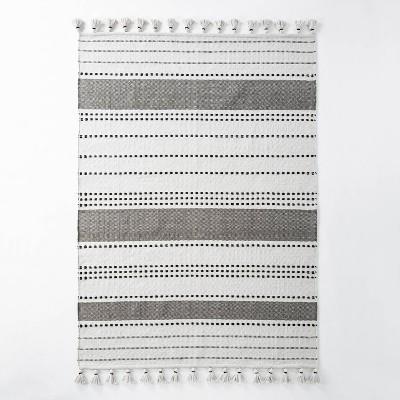 Indoor/Outdoor Neutral Stripes Rug Gray - Hearth & Hand™ with Magnolia