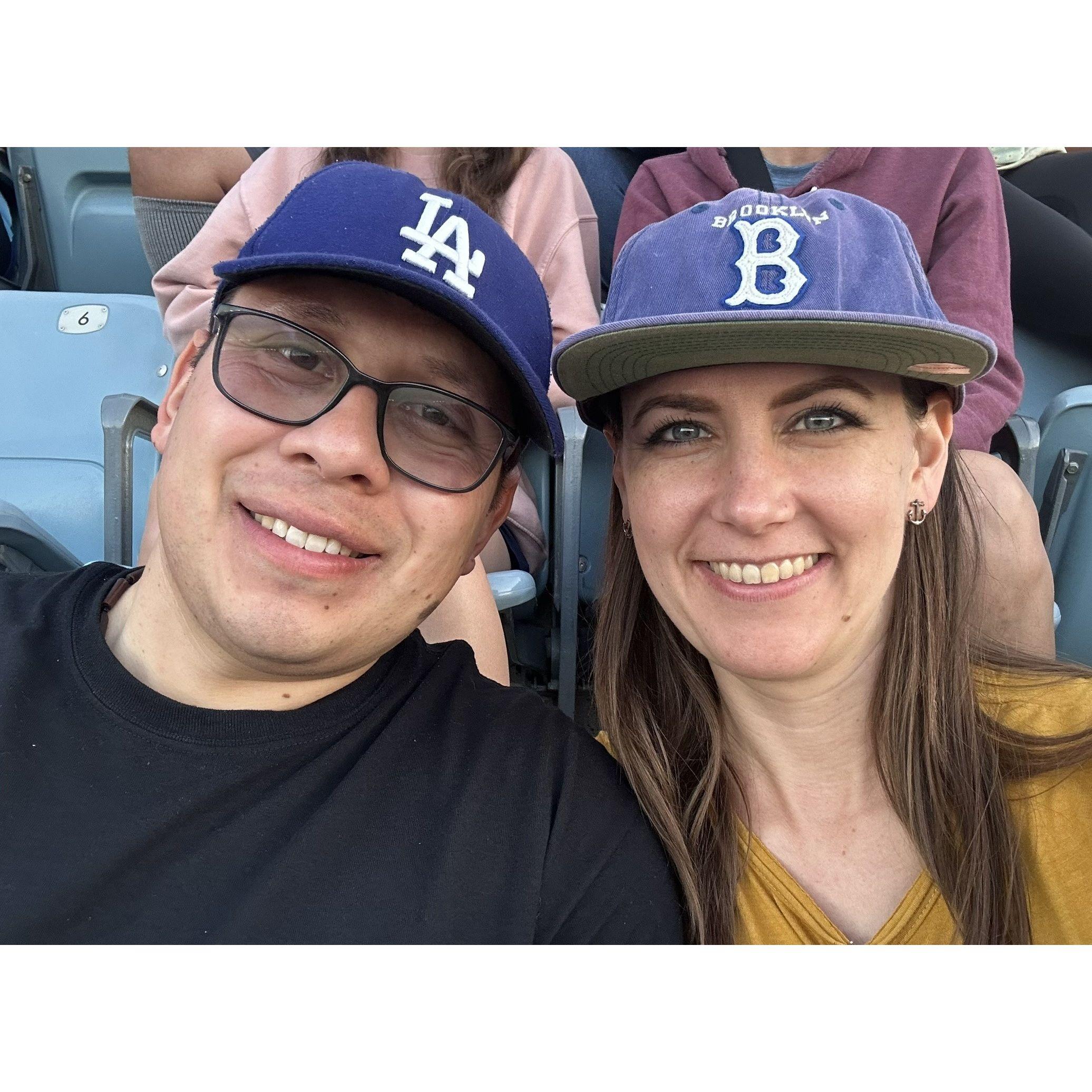 Monika compromised and got a Brooklyn Dodgers hat... go Astros!