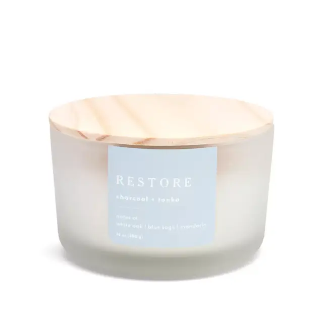 Charcoal + Tonka Scented 14 oz. 3-Wick Candle