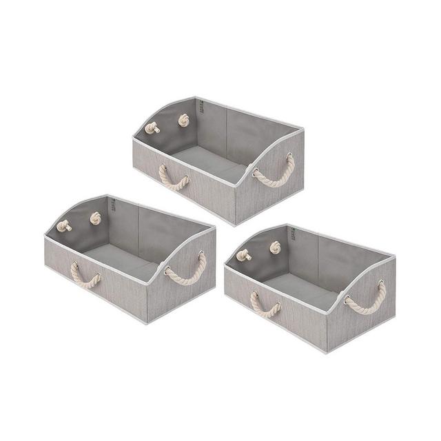 StorageWorks Low Front Fabric Storage Bin with Cotton Rope Handles 2-Pack
