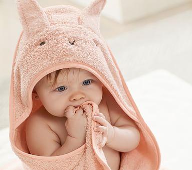 ~Super Soft Hooded Bunny Towel and Washcloth Set