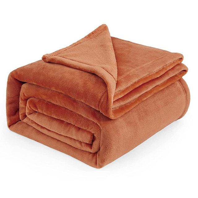 BEDSURE Fleece Blanket Queen Blanket Mango - 280GSM Soft Lightweight Plush Cozy Blankets for Bed, Sofa, Couch, Travel, Camping