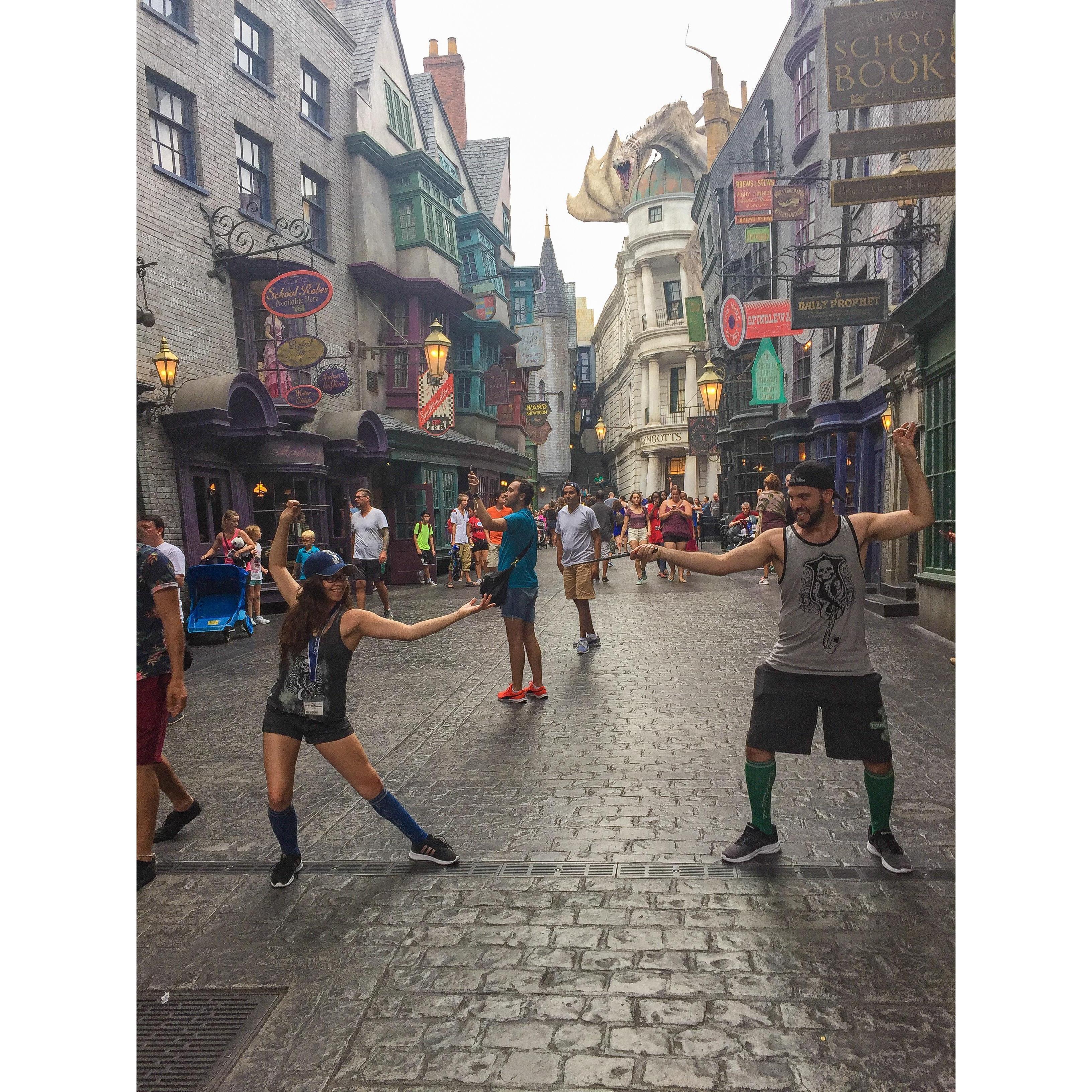 BIG Ravenclaw vs. Slytherin Energy at The Wizarding World of Harry Potter. Summer 2017