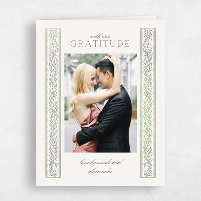 Linen, Beige Wedding Thank You - Viridian Photo