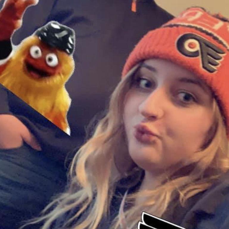 We are usually at Phillies games most of the time but we also support all the philly teams! 
This was Andrews first Flyers game!