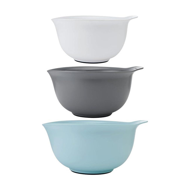 KitchenAid Universal Nesting Plastic Mixing Bowls, Set of 3, 2.5 quart, 3.5 quart, 4.5 quart, Mulitcolored