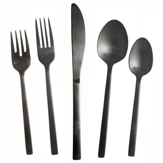 Fortessa Arezzo Flatware, Set of 20 - Gunmetal