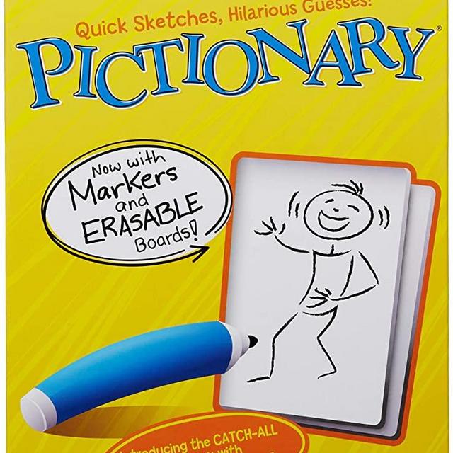 Pictionary Quick Drawing Board & Guessing Game for Family, Kids, Teens & Adults, with Dry Erase Boards, Special Markers & Clue Cards with a Unique Catch-All Category [Amazon Exclusive]