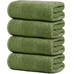 Tens Towels Pack of 4 Extra Large Bath Towels 30 x 60 Inches, 100% Cotton, Larger & Lighter Weight, Quicker to Dry, Super Soft and Absorbent, Perfect for Bathroom, Green