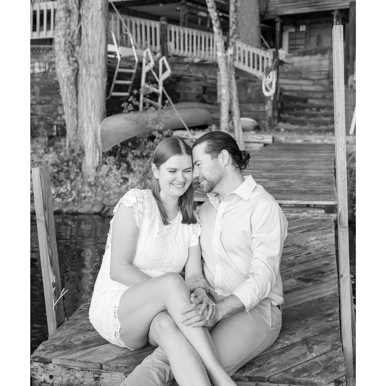 Engagement photo at the Schuh lakehouse where we met