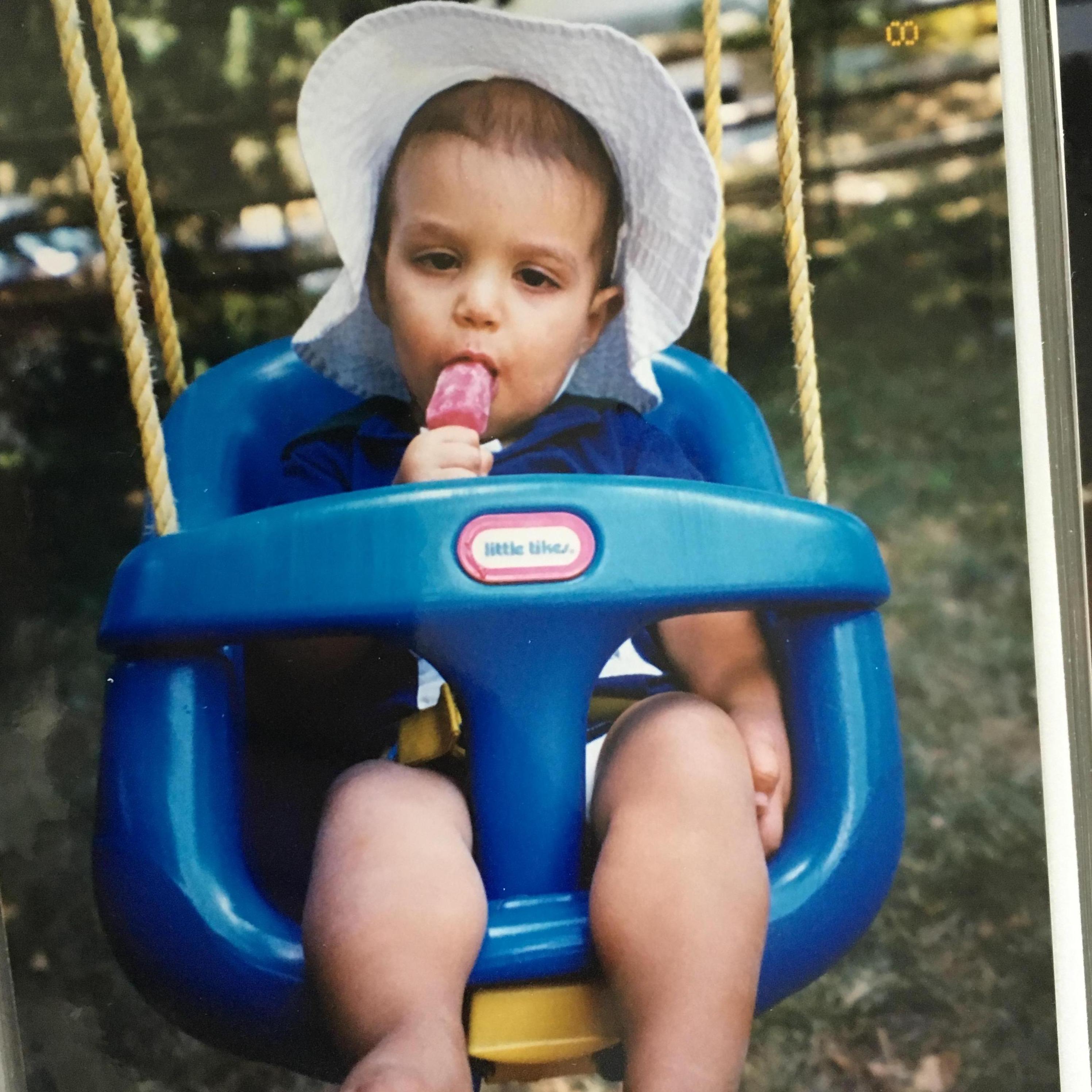 A precious photo of the groom from 1999!