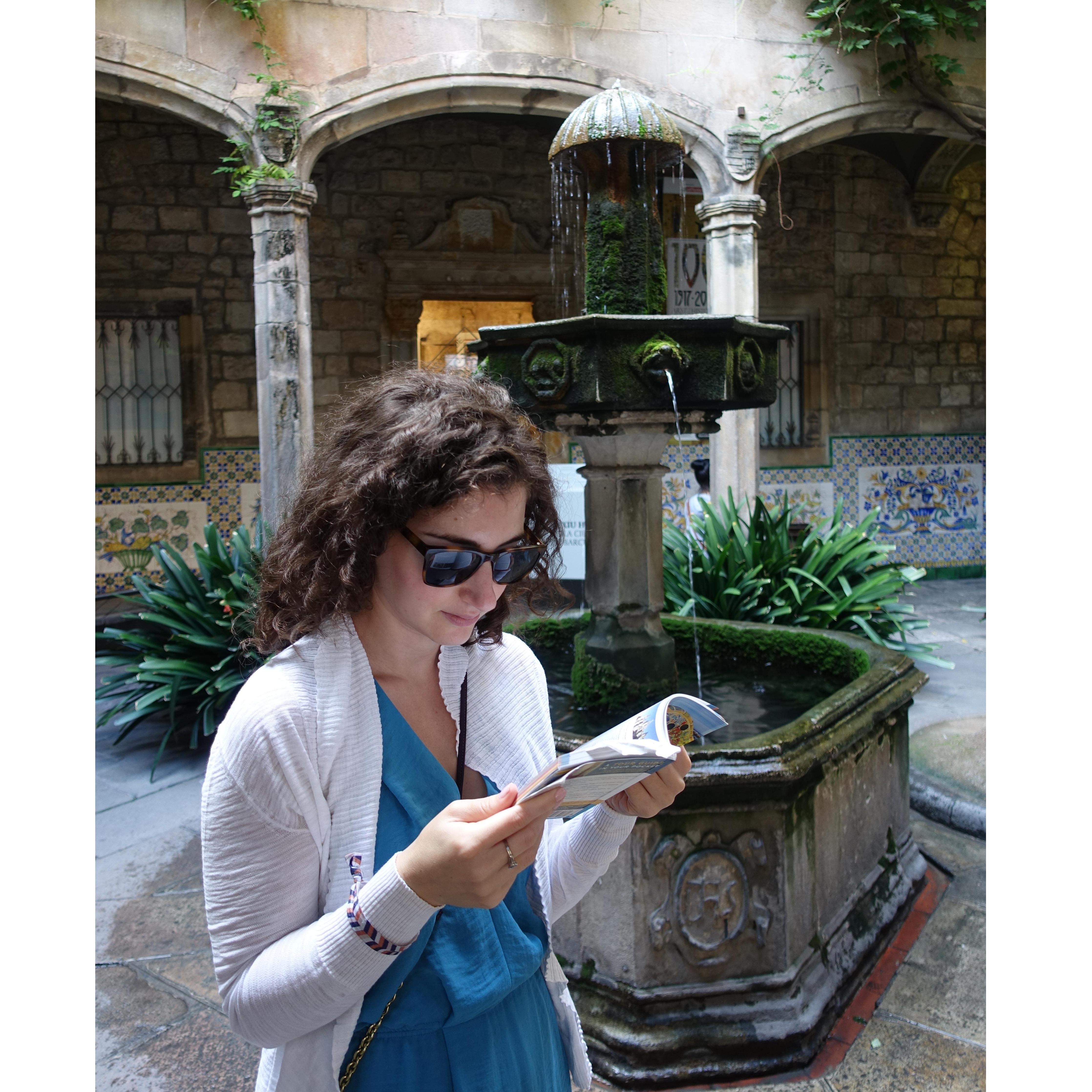 Claire's usual role - holder of the guidebook!
