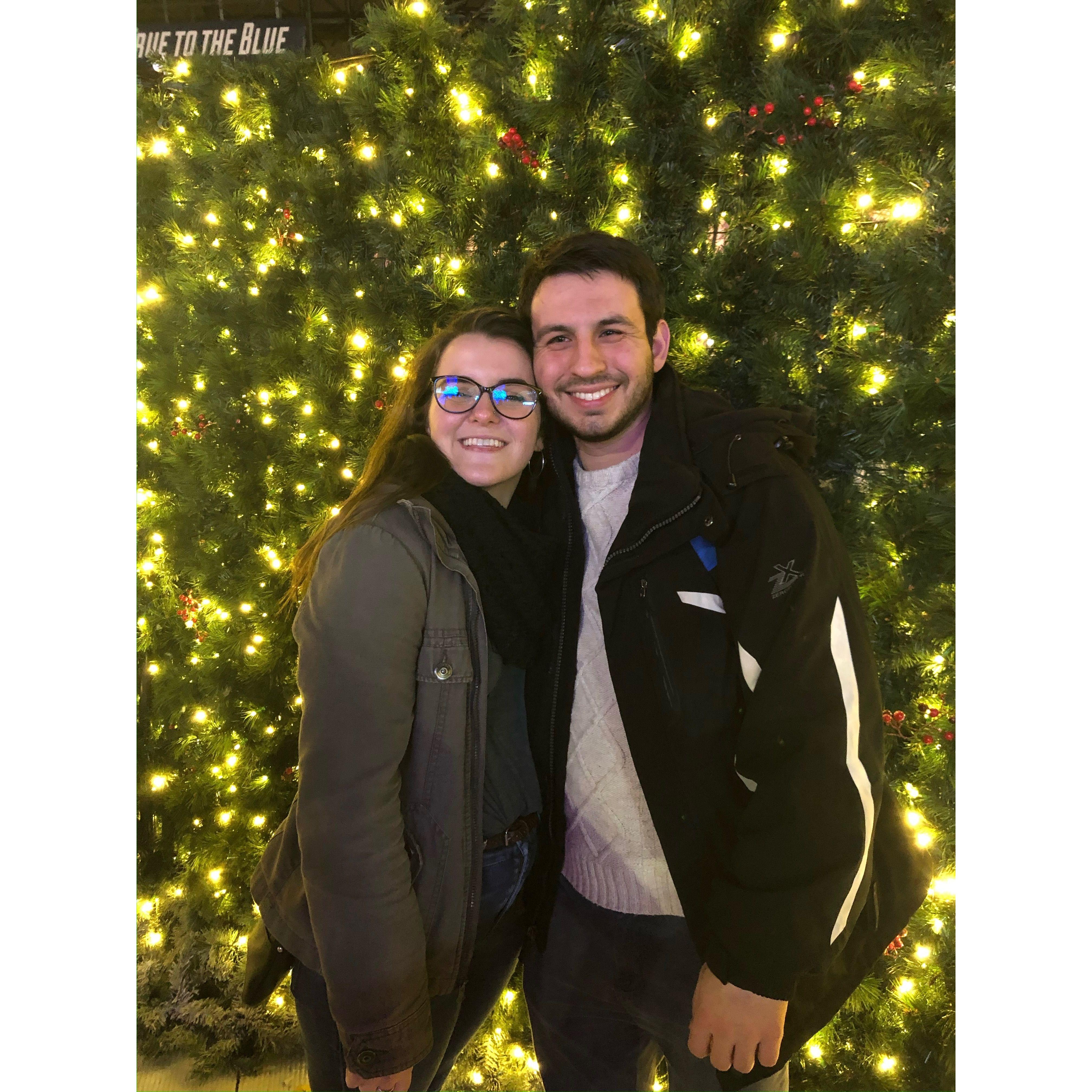 December 2019, a Christmas event at Lumen field--the day Colby met a couple of Mac's bffs Brian and Sam.