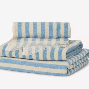 Piglet in Bed Pembroke Stripe Cotton Towel Collection
