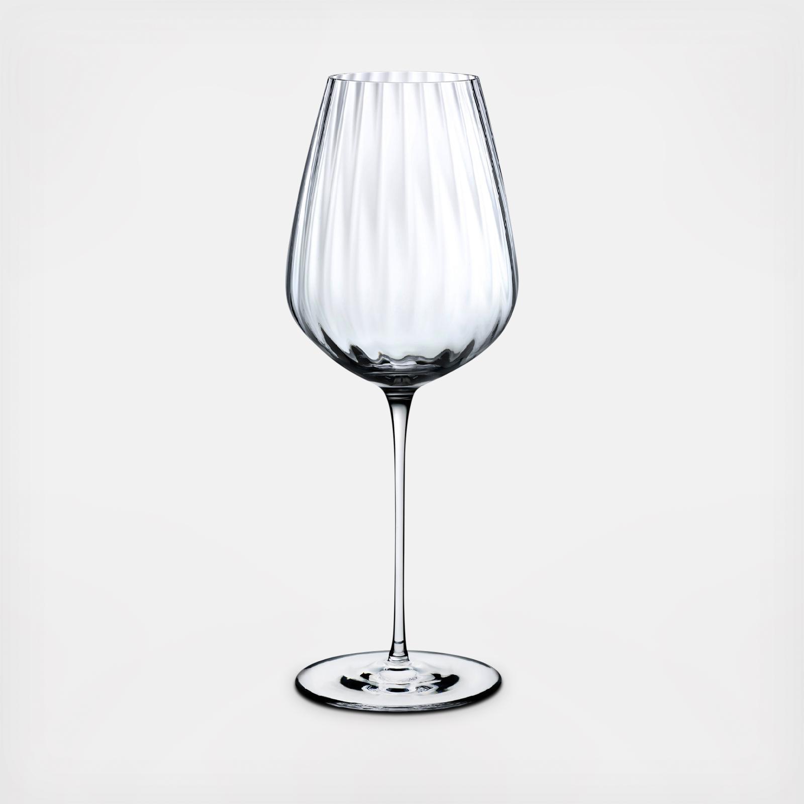 Nude Glass Stem Zero Modern Classic Clear Round Crystal White Wine Glass