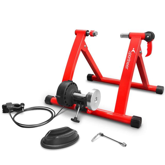 Bike Trainer Stand Indoor Cycling - Sportneer Magnetic Bicycle Exercise Stand with Noise Reduction Wheel for Road Bike