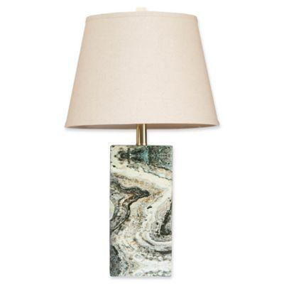INK+IVY Lafayette Table Lamp in Green with Fabric Shade with CFL Bulb