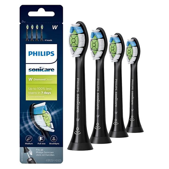Genuine Philips Sonicare DiamondClean Toothbrush Head, 4 Pack, Black, HX6064/95
