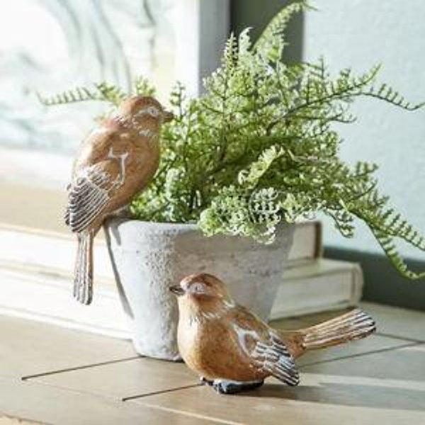 Rustic Bird Pot Sitter (Set of 4)
