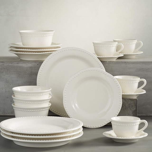 Emma, 20-Piece Cereal Bowl Set, White