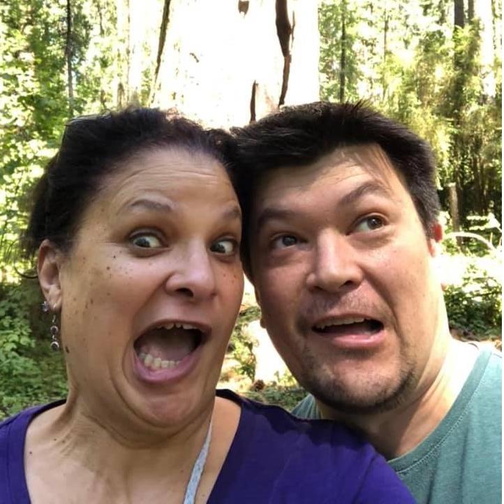 Being goofy at Calaveras Big Trees State Park