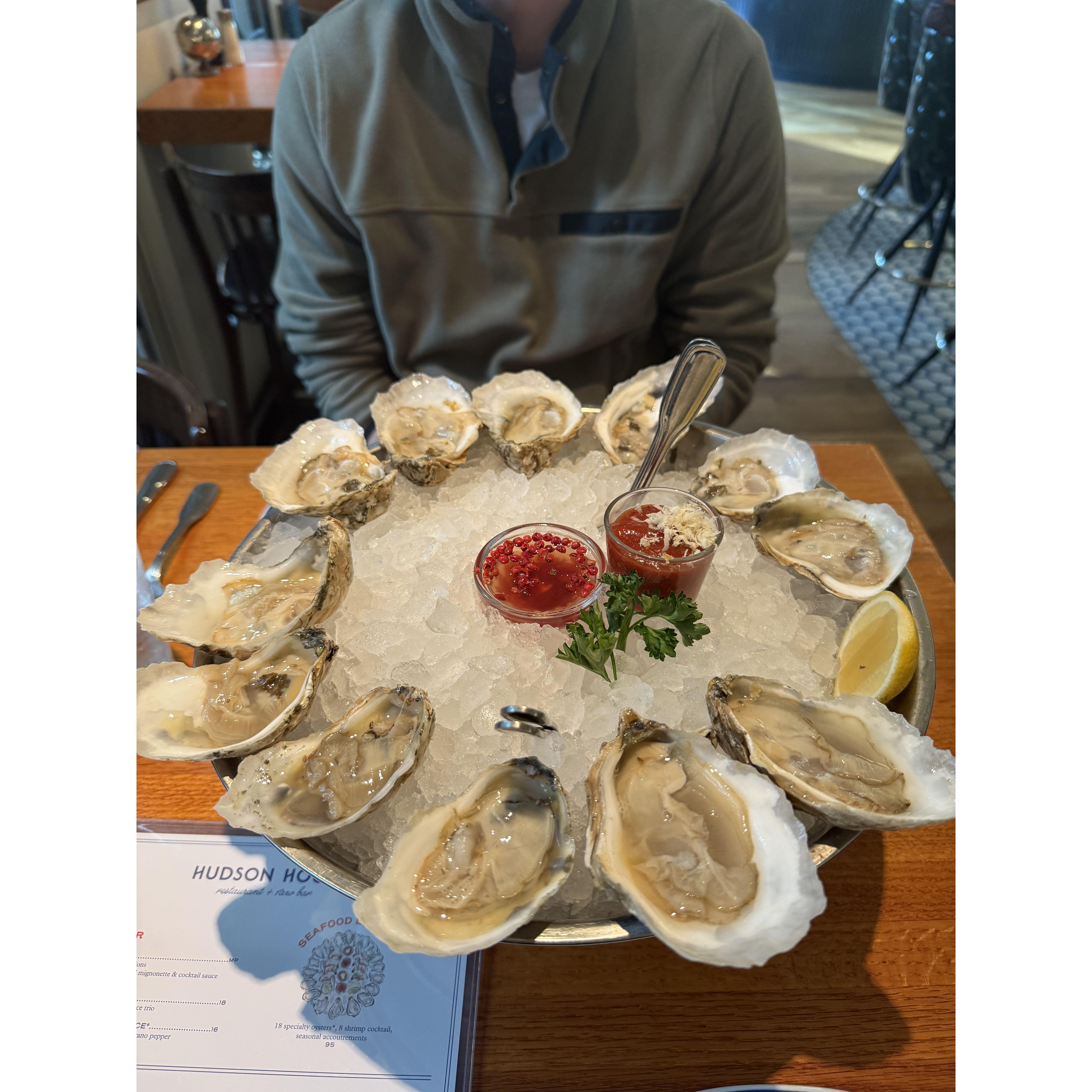 One of Price and Erin's favorite dates is going to Hudson House for happy hour oysters and martinis,