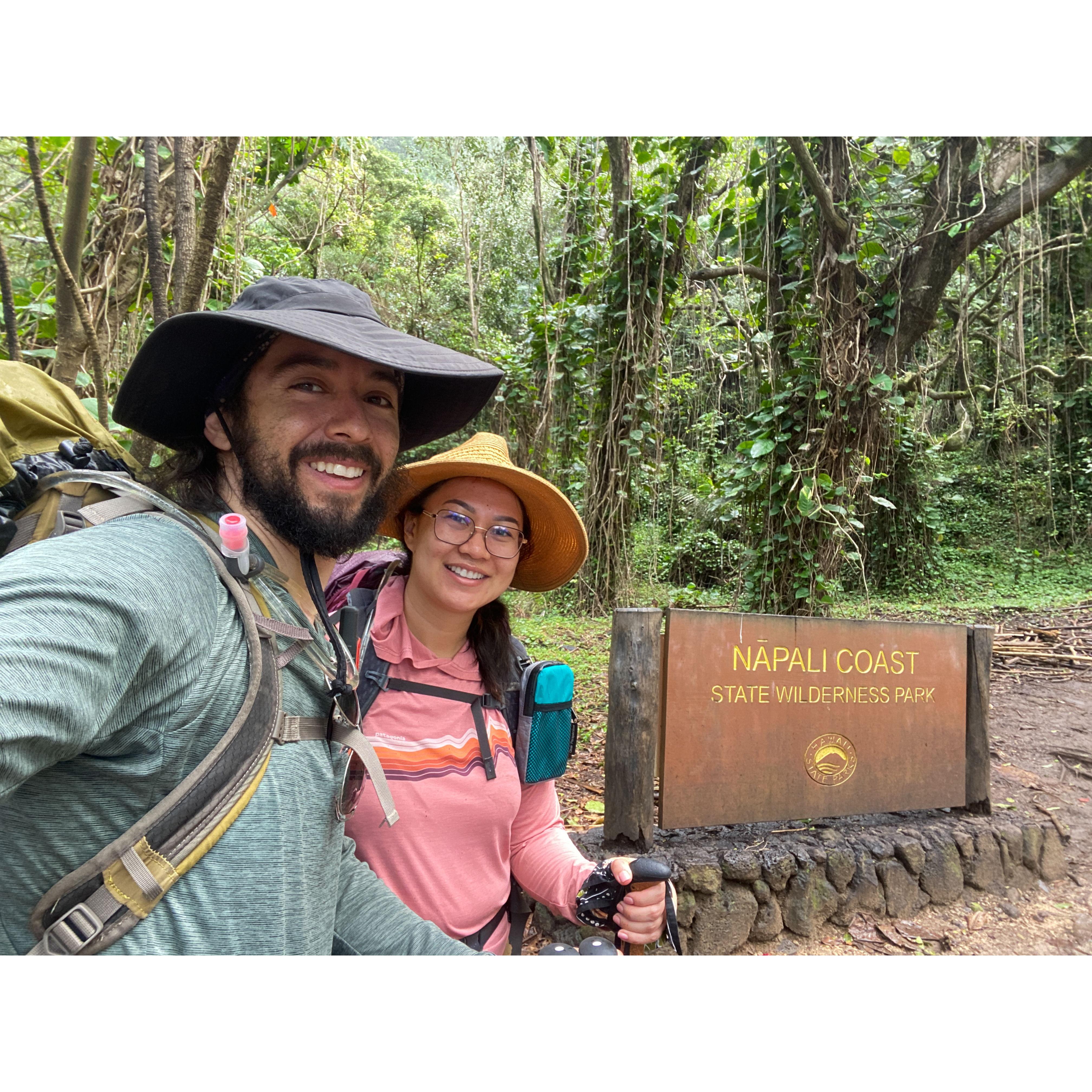 Ripe and stinky after our multi day backpacking trip.