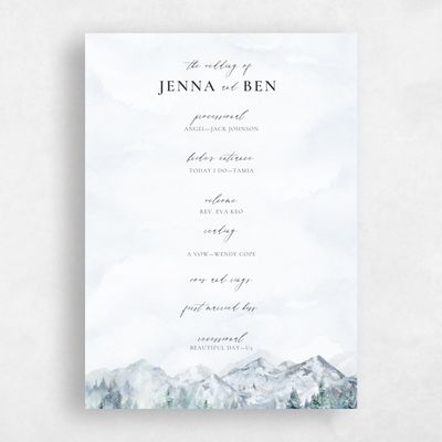 Grey Standard Wedding Program - Avalon
