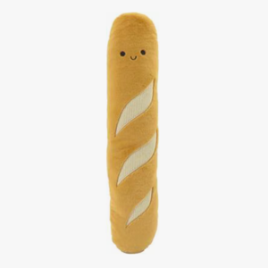 Baguette Squeaky Plush Dog Toy, Brown, 20-in