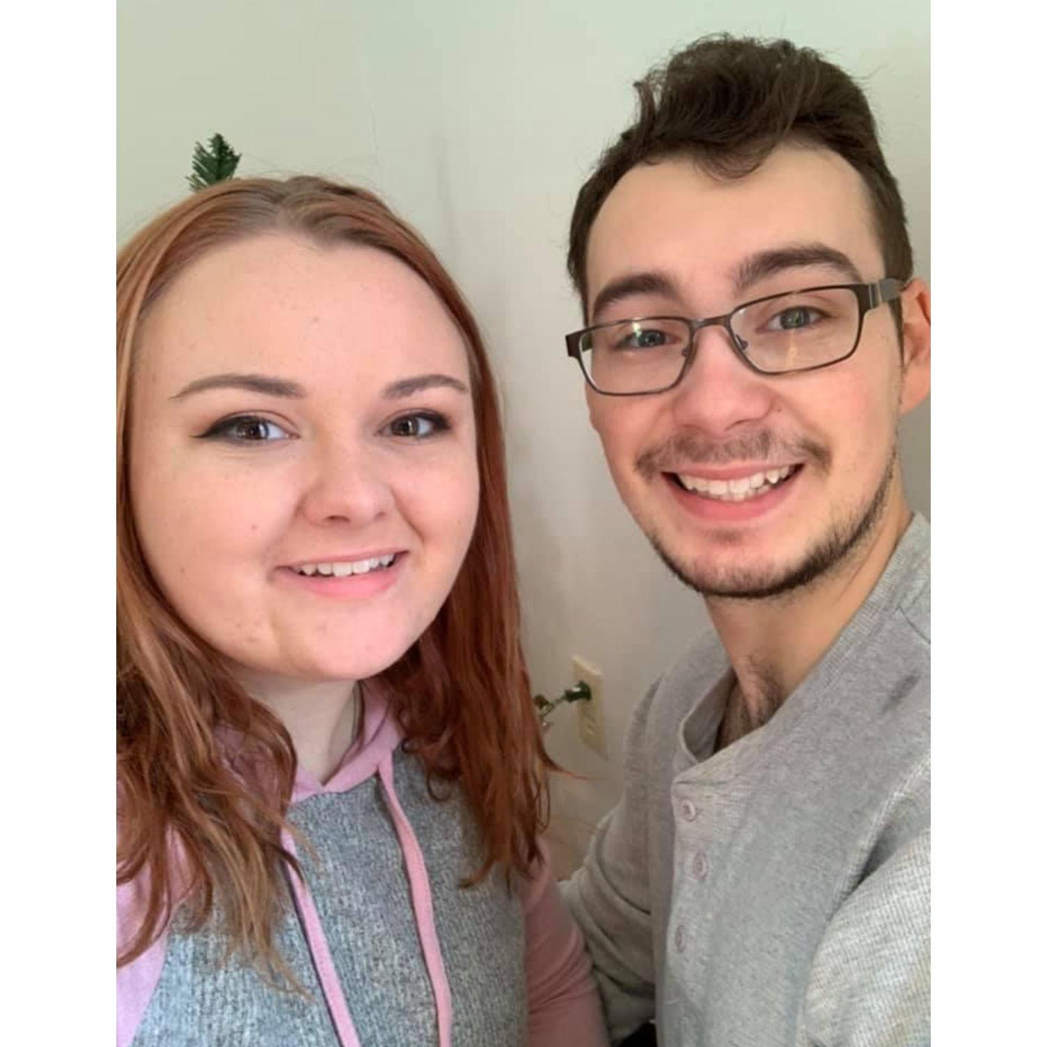 December 2019: We moved into our first apartment together in Jaffrey NH