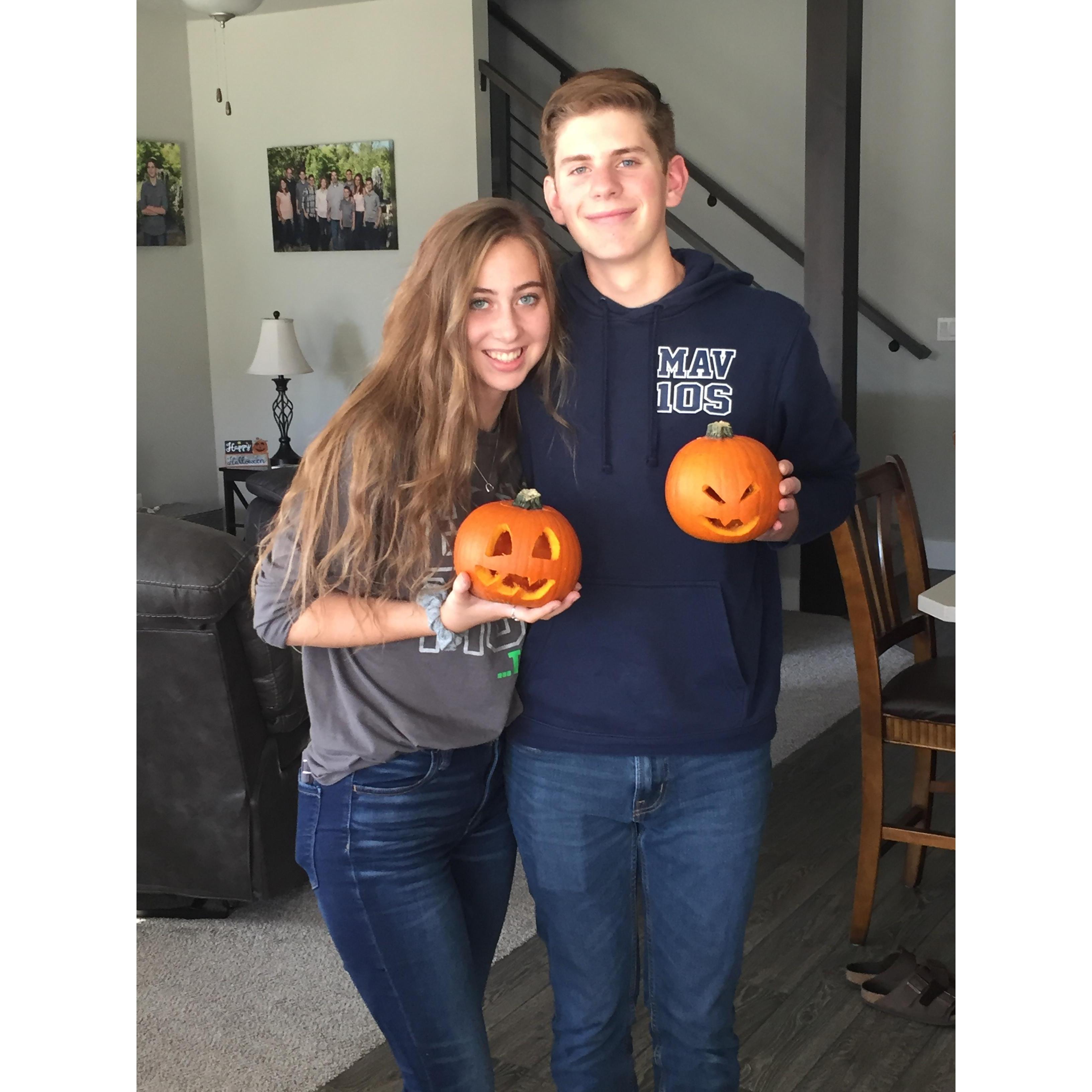 Chloe really wanted to carve baby pumpkins so we drove all over town trying to find them:)