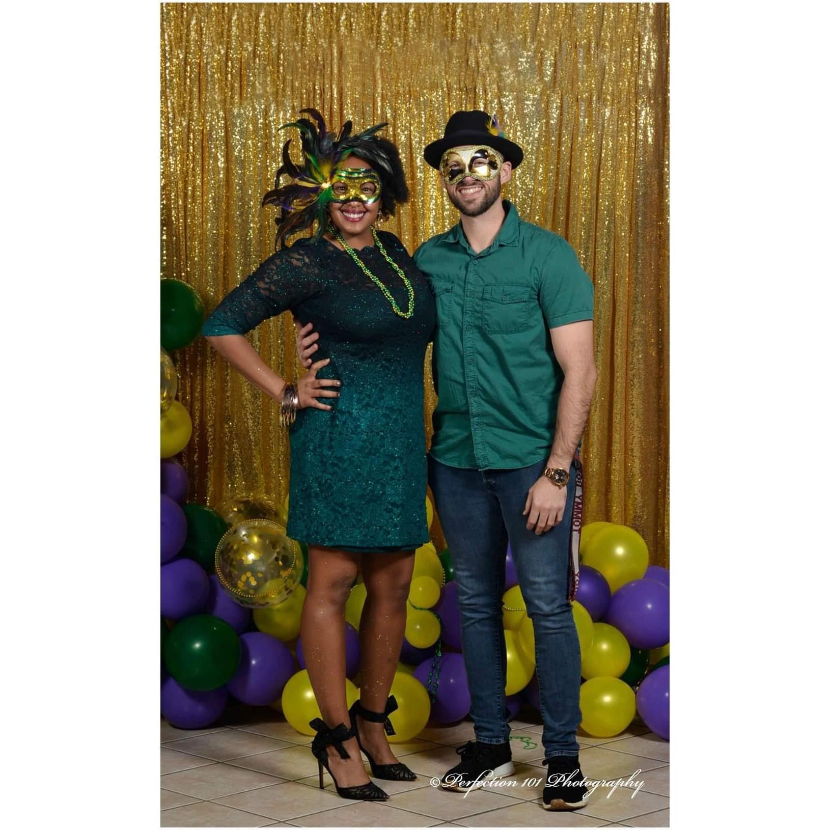 We love a good reason to dress up! This was for Dez's mom's Mardi Gras birthday party in 2020 - before the world shut down! We had an absolute blast!