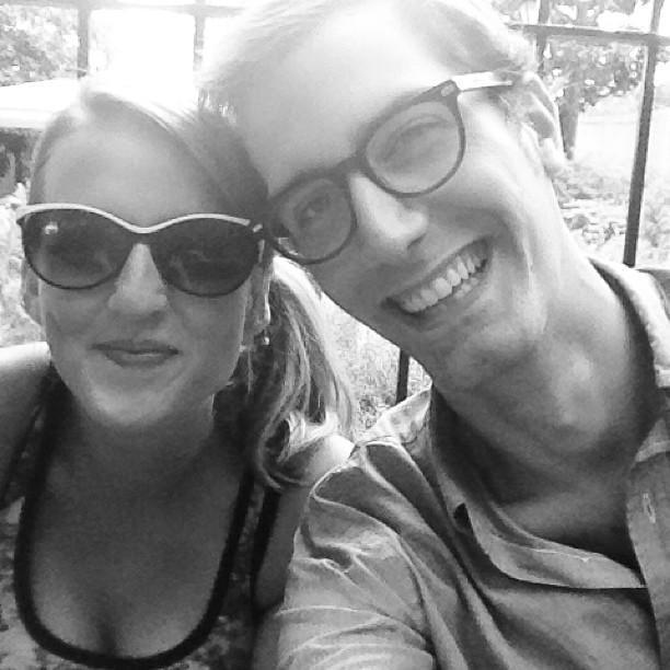 Champagne in the fragrant garden at Forsyth.