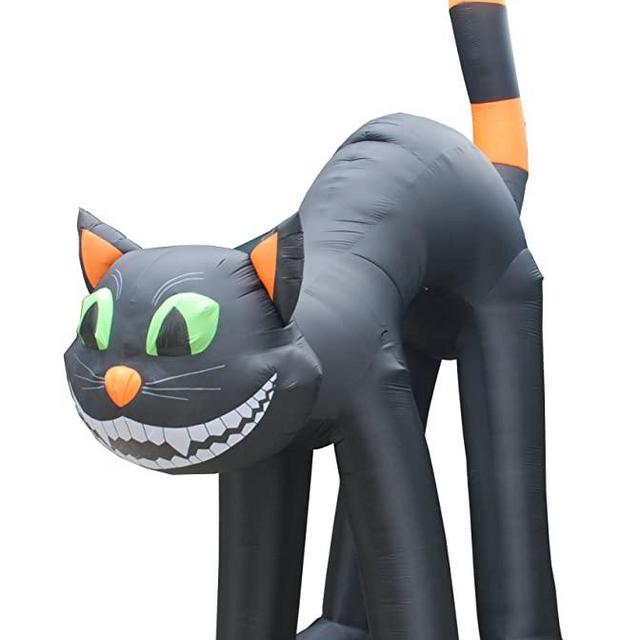 BZB Goods 20 Foot Huge Lighted Halloween Inflatable Black Cat Lights Decor Outdoor Indoor Holiday Decorations, Blow up Lighted Yard Decor, Giant Lawn Inflatables Home Family Outside Decor