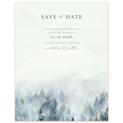 Light Green Wedding Digital Save the Date - Avalon Portrait