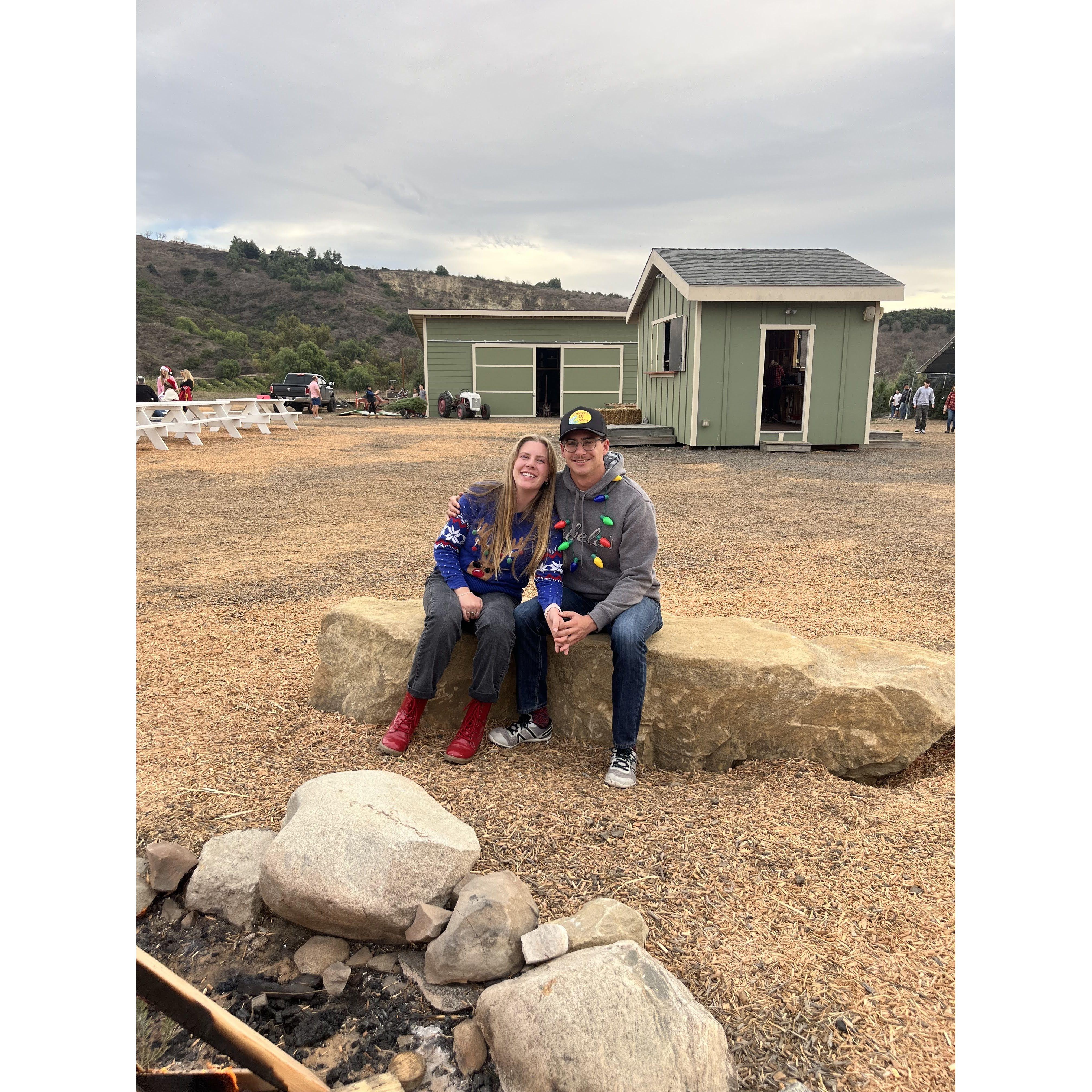 picking out a Christmas tree with Chloe's fam!